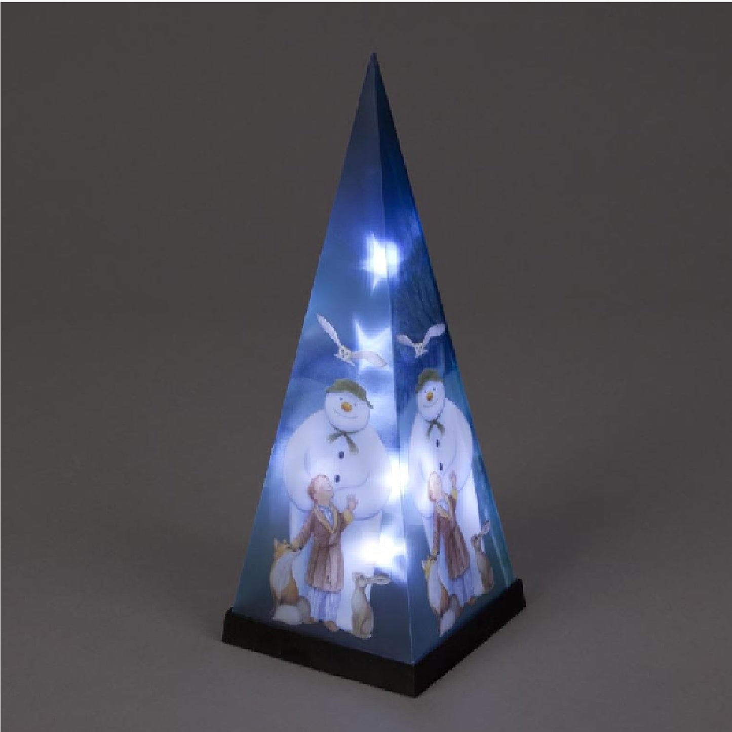 Battery Operated 35cm Laser Pyramid - The Snowman and Friends