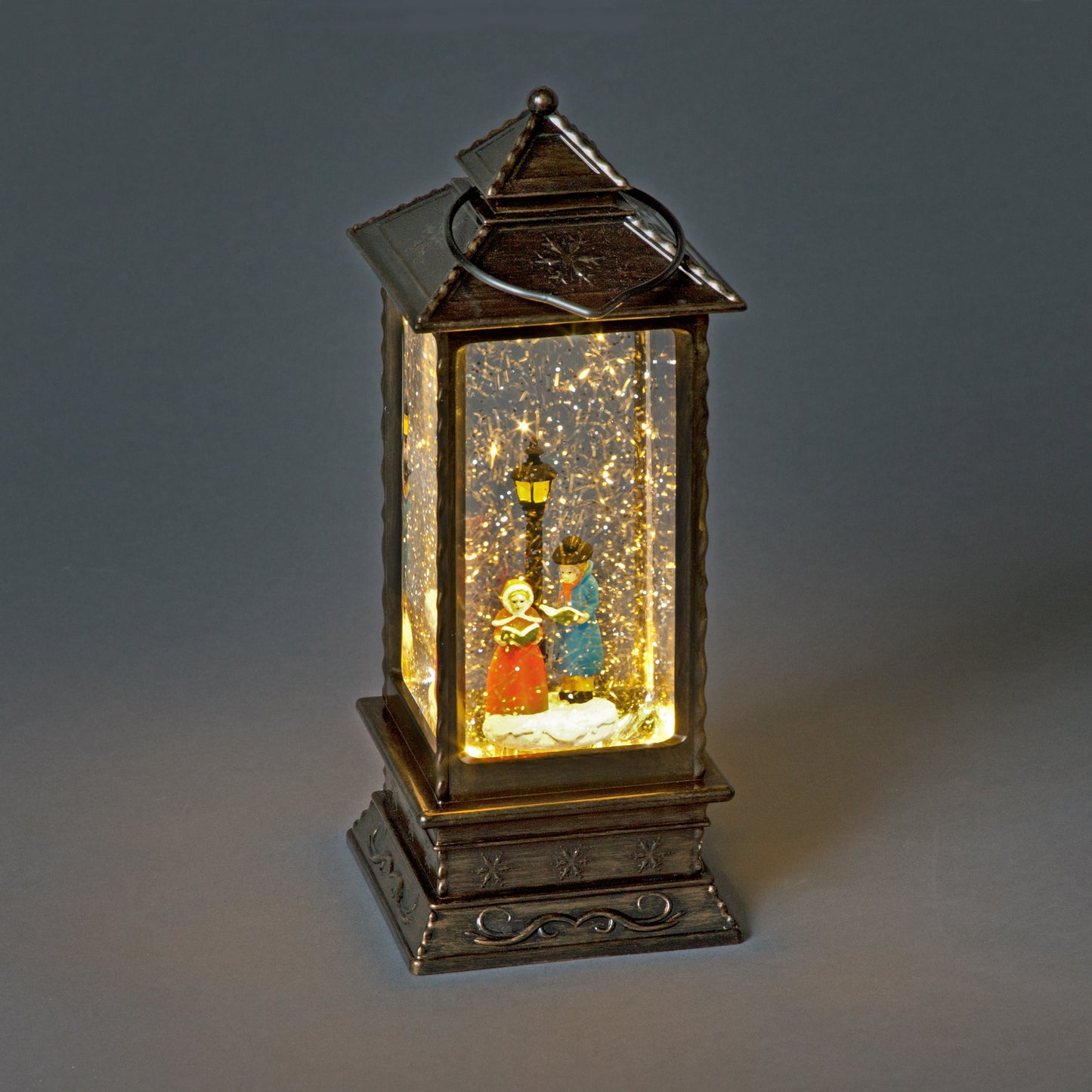 Battery Operated LED Christmas Water Lantern with Carol Singers (27cm)