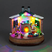 Battery Operated 22cm LED Xmas Interior w/ Santa & Turning Train Christmas Decoration