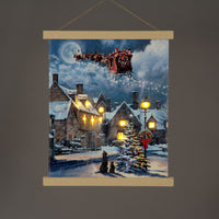 Battery Operated LED hanging Canvas Street Light  40cm x 47cm