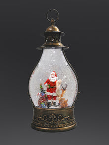 Battery Operated 35.6cm Water Lantern With Santa Scene
