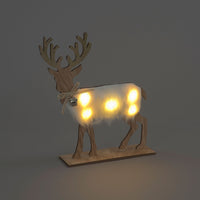 26cm Wooden 2D Stag Scene