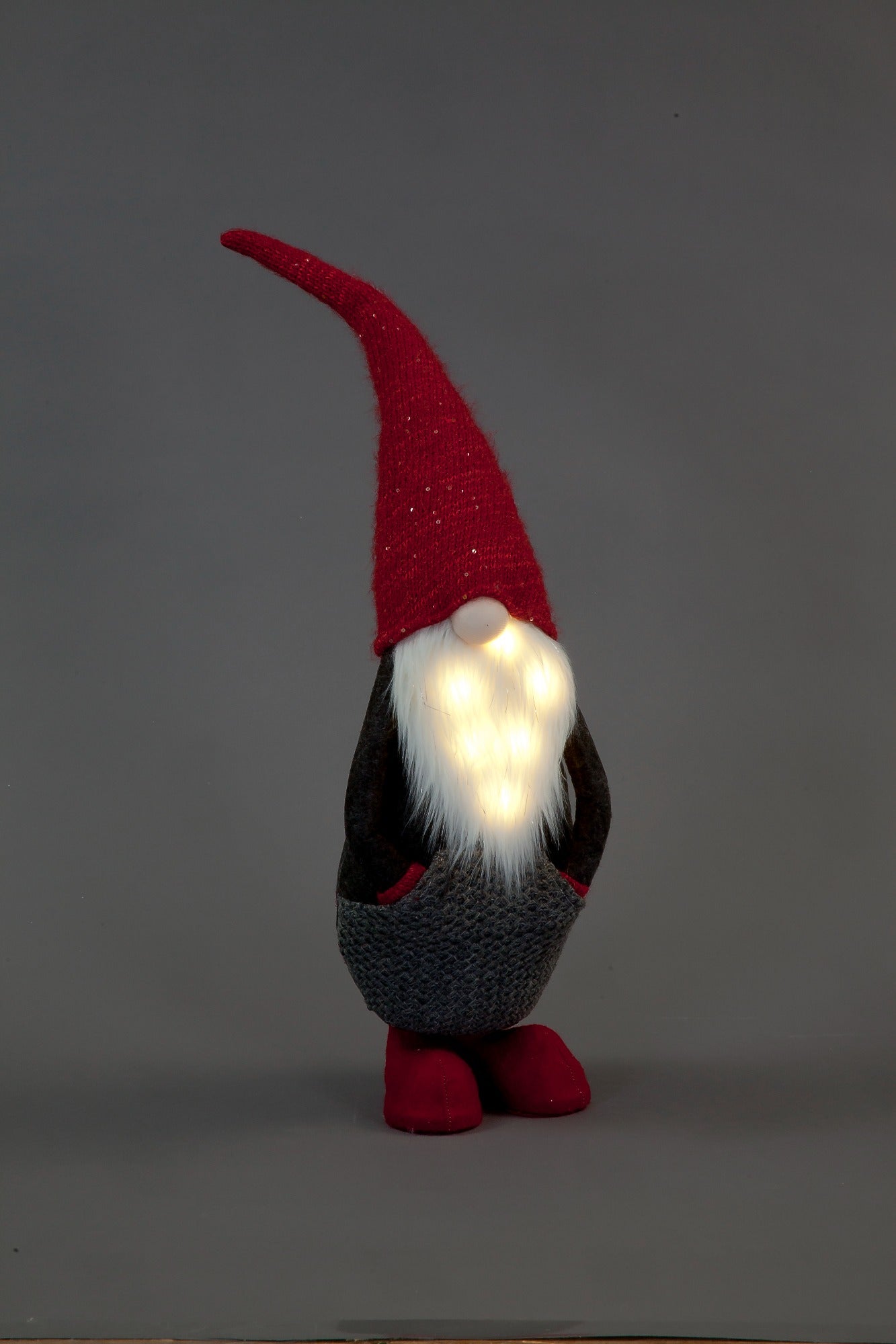 Battery Operated 112cm LED Plush Standing Santa Gonk