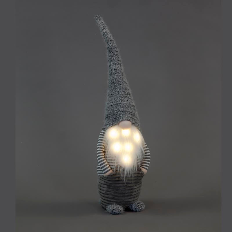 Battery Operated 73cm LED Grey Santa with Hands In Pockets
