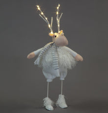 56cm LED Plush White Reindeer