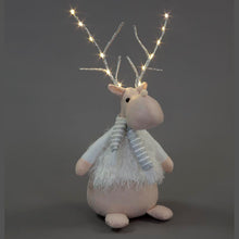 Battery Operated 52cm White Plush Reindeer