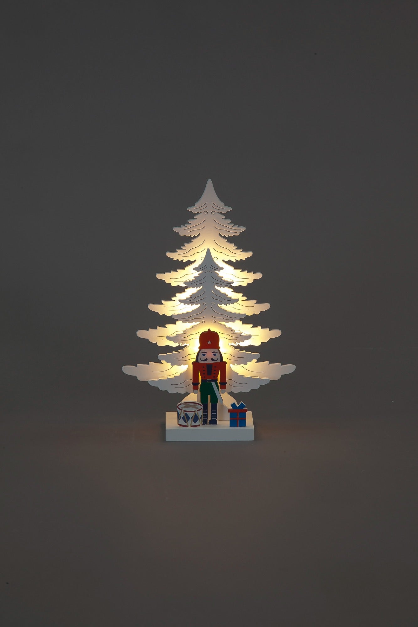 Battery Operated 25cm Nutcracker Festive Scene