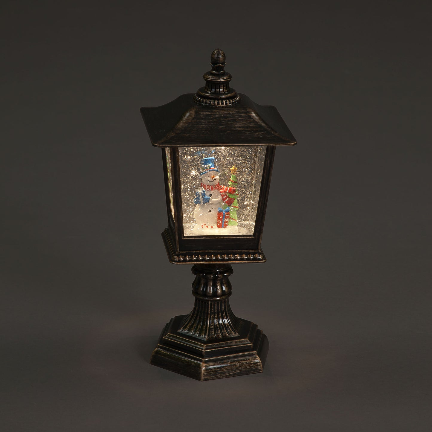 Battery Operated 31cm Water Lantern With Snowman Scene