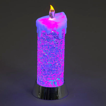 Enchanting LED Glitter Water Candle | Colour-Changing & Warm White (26cm)