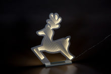 60cm Infinity Ice White LED Leaping Reindeer