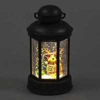 Battery Operated 18cm Water Lantern With Dog With Antlers Festive Scene