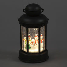 Battery Operated 18cm Water Lantern With Snowmen Scene