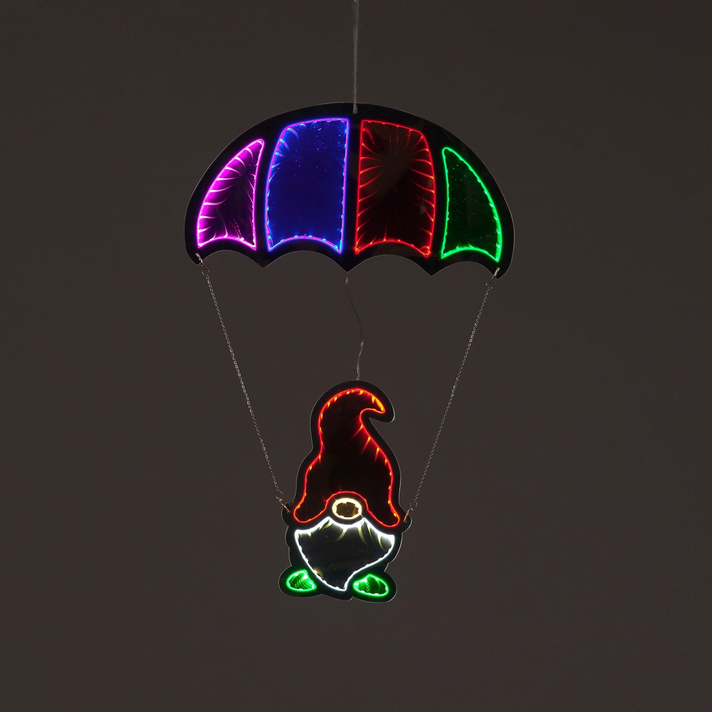 60cm Multi Infinity Hanging Parachute Gnome