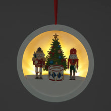 14cm Battery Operated Wooden Hanging Nutcracker Scene