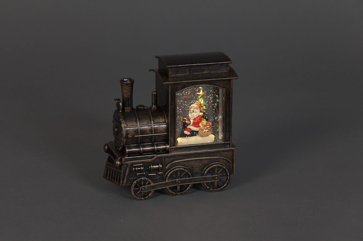 Battery Operated Water Filled Christmas Train Featuring Santa Scene (17cm)