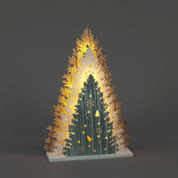 Battery Operated 40cm 3 Coloured Tree w/ 16 Warm White LEDs Christmas Decoration