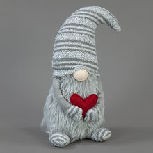 40cm Plush Grey Gonk Santa with Red Heart