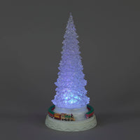 Battery Operated Water Christmas Tree with Moving Train (34cm)