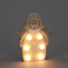 Battery Operated 15cm Wooden Angel w/ 6 Warm White LEDs Christmas Decoration