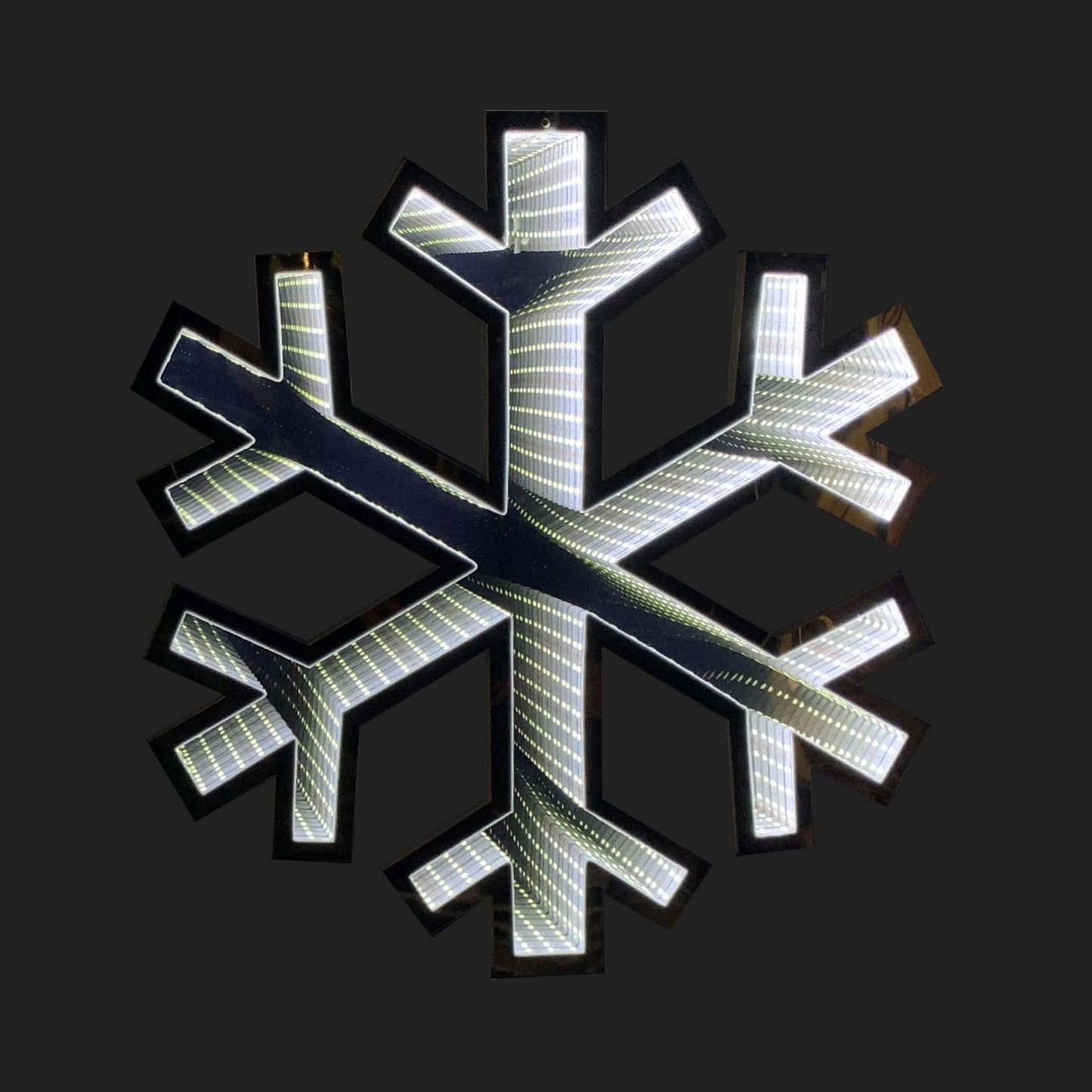 40cm Infinity Light Hanging Snowflake Outdoor Christmas Decoration