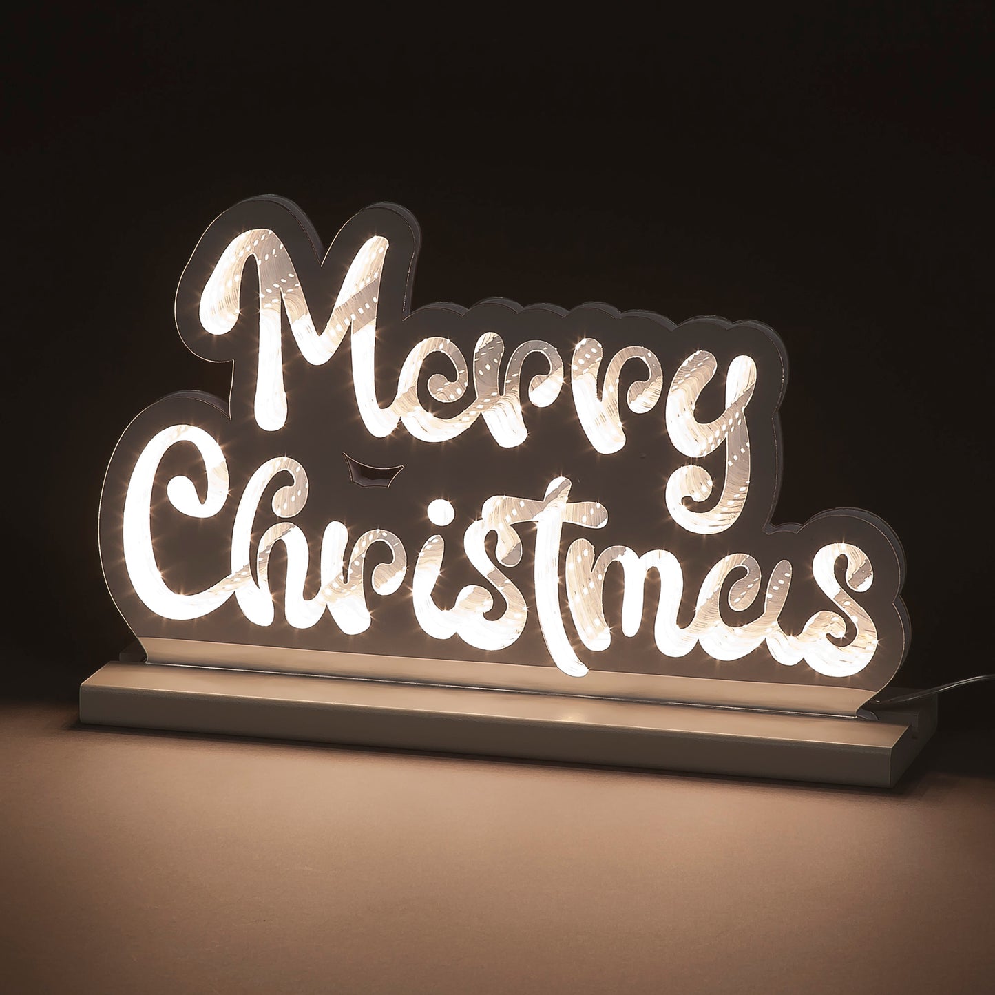 Christmas 40cm Infinity Merry Christmas with Metal Base Outdoor