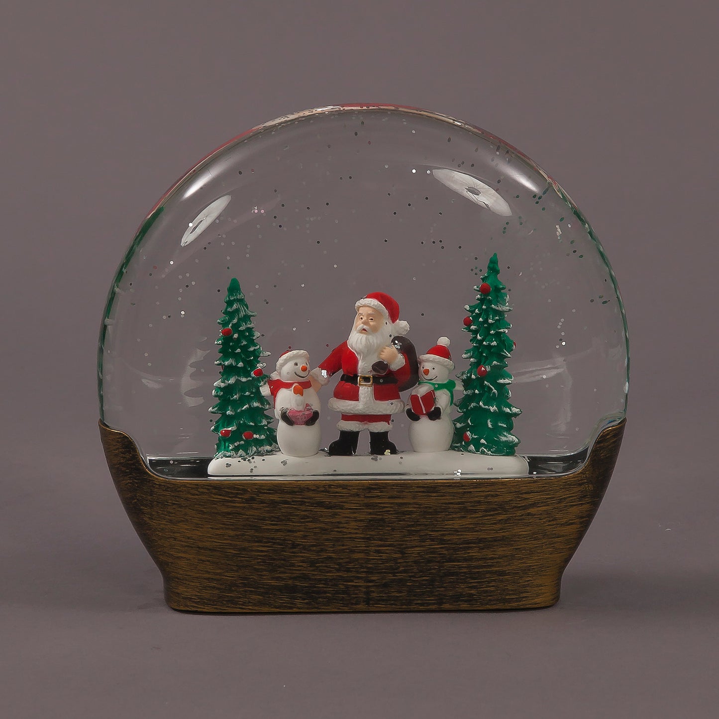 Christmas B/O 19cm Water Dome with Santa Snowmen & Trees
