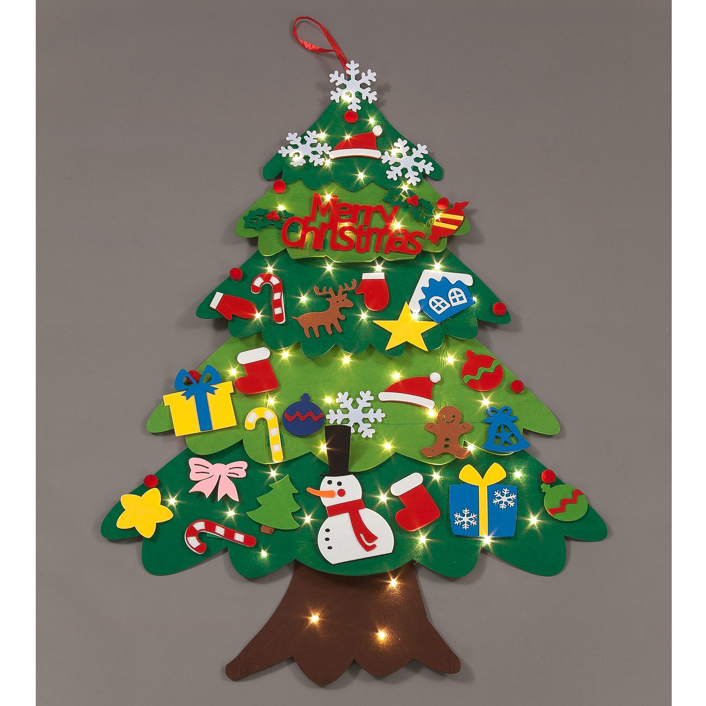90cm Flat Material Christmas Tree w/50 Warm White LEDS Battery Operated Christmas Decoration