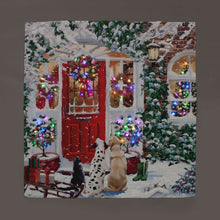 USB 145x145cm Wall Tapestry Red Door Remote Christmas Decoration