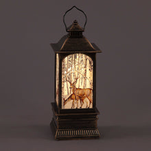 22.5cm Deer in Forest Water Spinner Lantern with Timer