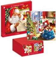 10 Traditional Santa Christmas Cards - Incl. 2 Designs