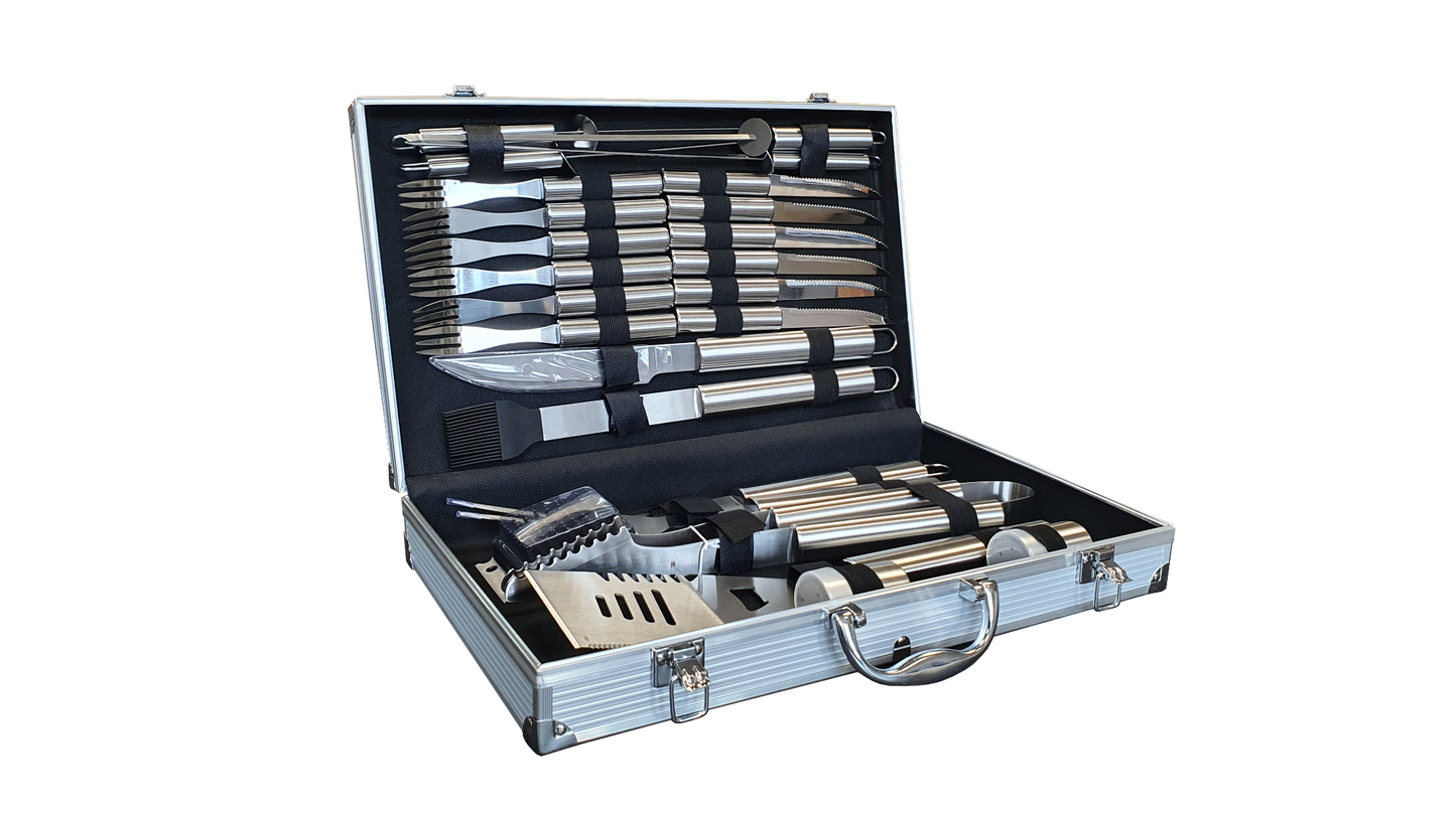 Lifestyle 24 Piece Stainless Steel BBQ Tool Kit