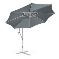 Dark Grey 3m Cantilevered Hanging Parasol with Ceank