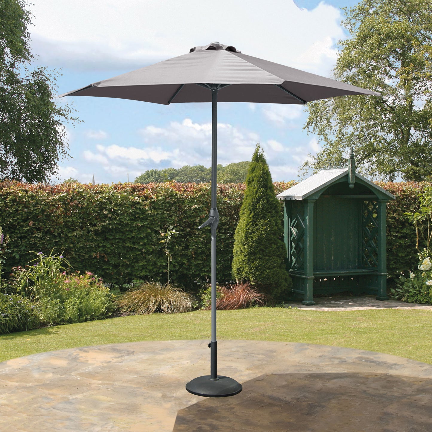 Havana Grey 2.2m Parasol With Crank Aluminium