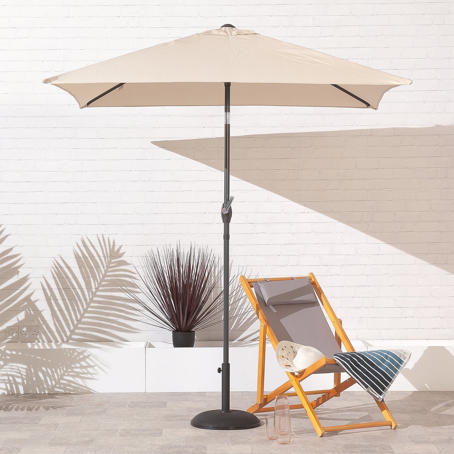 2 x 2m Square Parasol Ecru