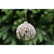 8cm champagne gold glass ball - beads snowcap