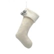 48cm cream quilted with silver bells stocking
