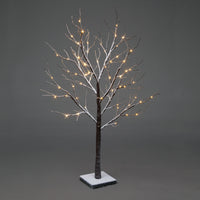 1.5m Snowy Brown Christmas Tree with 96 Warm White LED Lights â€“ 3m Lead Cable