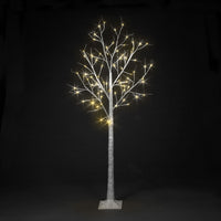 6ft Birch Tree with 80 Warm White LEDs