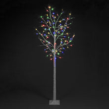 240cm (8ft) Light-Up Birch Tree with 136 Multi-Coloured LEDs