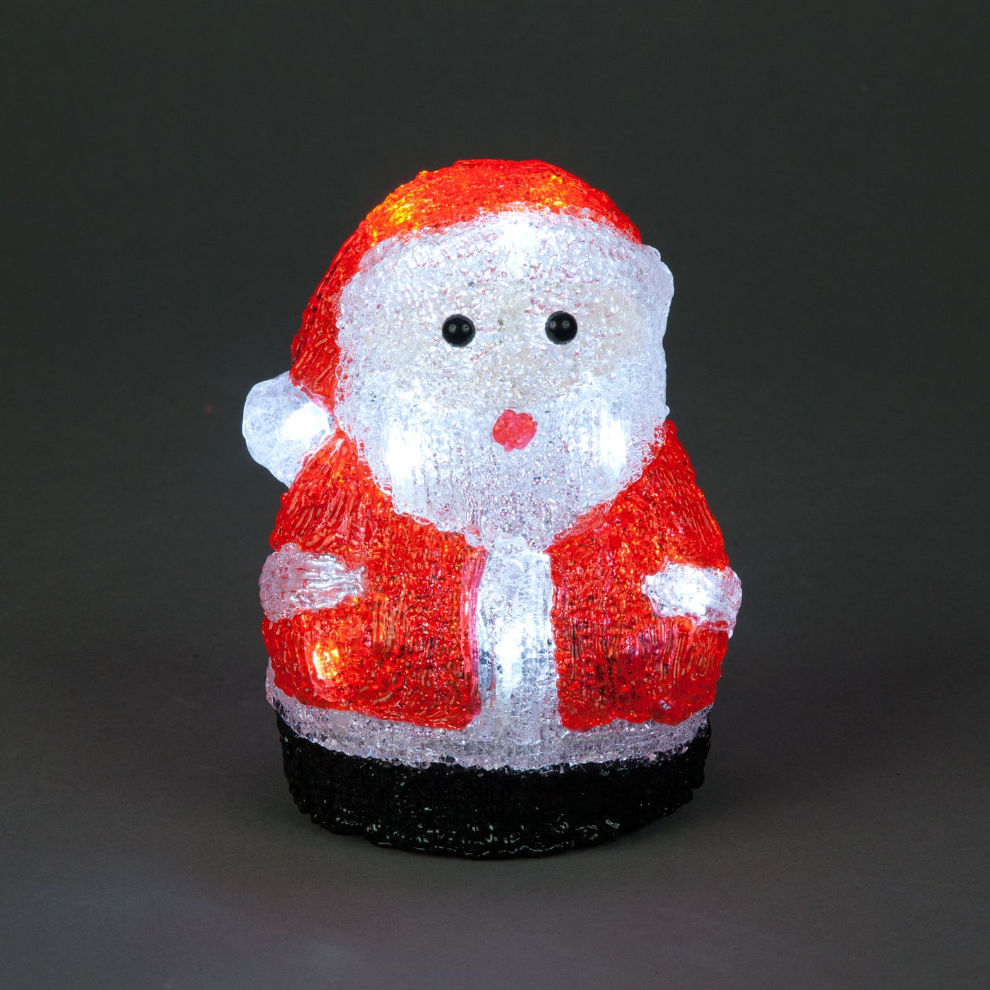 Battery Operated 17cm Acrylic Standing Christmas Santa Claus With 16 Ice White LEDs
