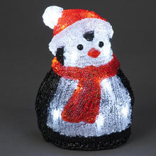 Battery Operated 20cm Acrylic Standing Penguin With 16 Ice White LEDS
