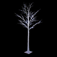 1.5m Birch Tree with Ice White LEDs and Flocking