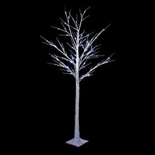 1.5m Birch Tree with Ice White LEDs and Flocking