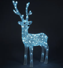 85cm Acrylic Standing Stag with 100 Ice White LEDs