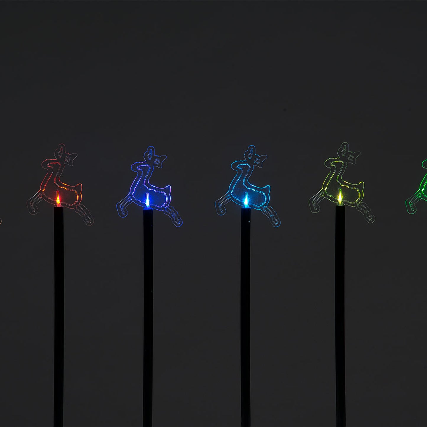 Set Of 6 Reindeer Garden Stakes