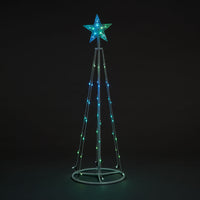 1.3m Cone Tree with 52 Red Green & Blue LEDs