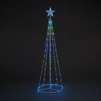 1.8m Cone Tree with 140 Red Green & Blue LEDs
