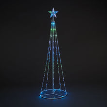 1.8m Cone Tree with 140 Red Green & Blue LEDs