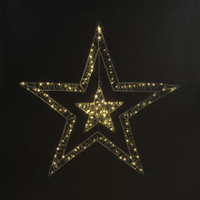 80cm Iron Double Star With 140 Warm White Copper Wire Lights