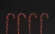 Set of 4 31cm White Iron Canes w/60 Red LED Copper Wire Lgts Christmas Decoration